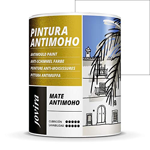 PINTURA ANTIMOHO, evita el moho, resistente a la aparición de moho en paredes, aspecto mate. (750 ML, BLANCO)