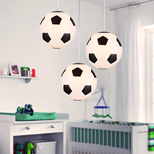 Plafón de fútbol, lámpara de dormitorio infantil, juego de 1, iluminación interior, lámpara de salón, dormitorio, diseñada para los fans de fútbol, E27, blanco, 220 V, IP20, diámetro 250 mm