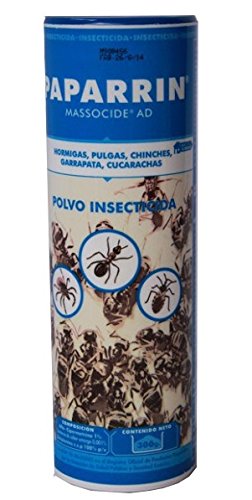 Polvo insecticida contra hormigas, pulgas, chinches, garrapatas y cucarachas. 300 gr