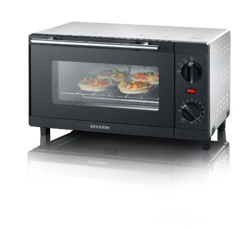 SEVERIN TO 2052 Horno Tostador incluye Rejilla grill y Bandeja de horno, 800 W, 9 L, color plateado y negro