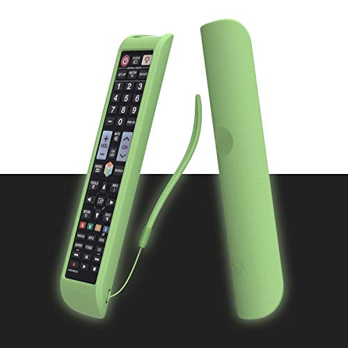 SIKAI CASE Glow in Dark - Funda Protectora de TV Mando a Distancia Compatible con Samsung AA59-00581A AA59-00582A BN59-01178B, Antideslizante Carcasas, Resistente a los Golpes - Verde