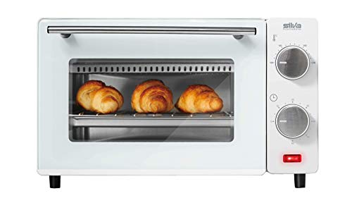 Silva Homeline Mini horno MB 9500 MB 9500, regulable 100-230 °C, incluye bandeja, parrilla y pinzas, 650, acero inoxidable, 9 litros, color crema