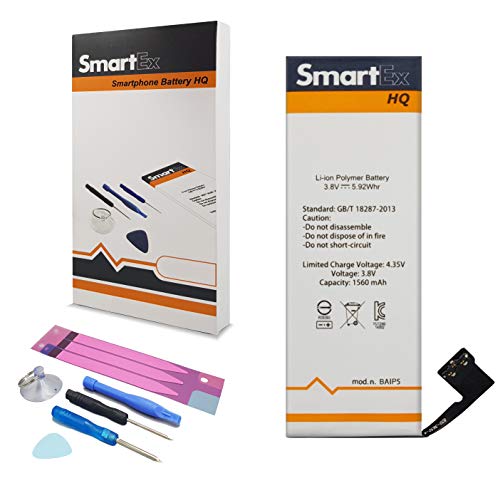 Smartex® Nueva Li-Ion Baterìa Compatible con iPhone 5 / Kit de Herramientas / 1440 mAh | Batería de Repuesto sin ciclos de Recarga | 24 Meses de garantía