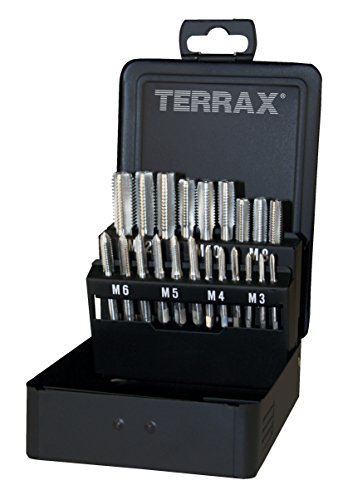 Terrax A245006 Juego de 21 machos mano M DIN 352 HSS rectificados, Negro