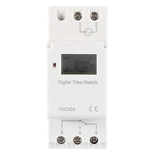 THC Nuevo temporizador programable Interruptor de tiempo Relé digital LCD DIN 30A RAIL AC-DC 12/24/110 / 220V(110V)