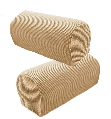 Timegoing - Sillón Fundas para Brazos Estiramiento Sofá Tapas para Brazos Fundas para reposabrazos para sillas Protector de Muebles Juego de 2(Beige)