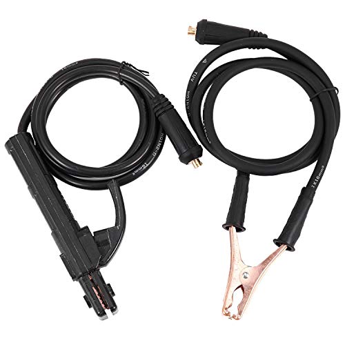 TOOGOO 2 Piezas 300A 1.5M Soporte Para Electrodo Soldadura/Juego De Abrazaderas De Tierra Varilla De Soldadura Herramienta De Sujeción Aguijón 300 Amp Kit De Cables De Soldadura