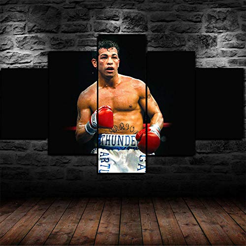 TOPRUN Cuadros Decoracion Salon Modernos 5 Piezas Lienzo Arturo Gatti Leyenda del Boxeo HD Abstracta Pared Modulares Sala De Estar Impresión Artística Dormitorios Decoración De Pared Póster