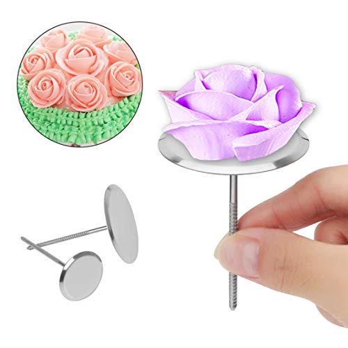 TOSSPER Acero 3pcs / Set Inoxidable Tubería del Clavo de DIY Aguja palillo de la Torta del Helado Que adorna Las Herramientas Hornear Soportes de tuberías Herramientas de Pastel de Flores Nails