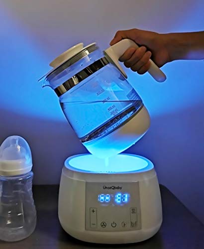 ÜneeQbaby Hervidor de leche para bebé – 2020 nueva función de luz nocturna con termostato integrado, para alimentación de biberón, totalmente silencioso