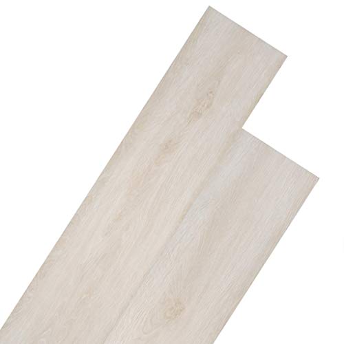 vidaXL 18x Lámina Suelo 5,26m² PVC 2mm Roble Blanco Baldosa Loseta Tarima