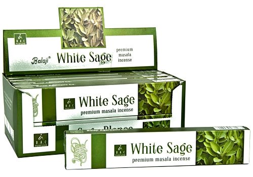 VIJAYSHREE INCIENSO GOLDEN WHITW SAGE 15 GR. X 12 CAJAS = 180 GR.