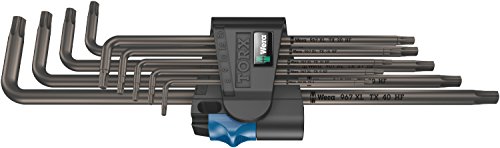 Wera 05024450001 967/9 TX Llaves acodadas TORX HF con función de sujeción, Juego de 9 piezas