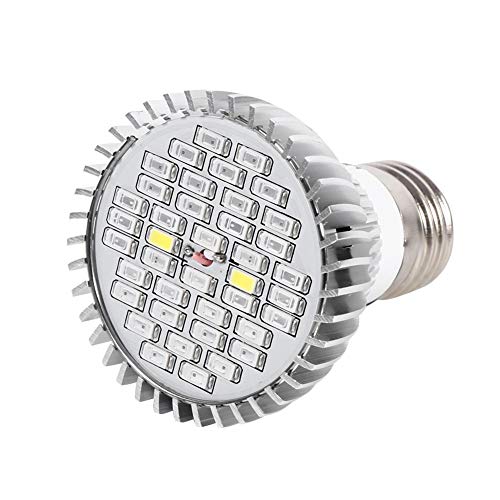 Wilecolly Lámpara de Cultivo LED, 1pc 30W 50W 80W Espectro Completo E27 Lámparas de Cultivo de Plantas LED Luz de Cultivo de horticultura para jardín(40LED)