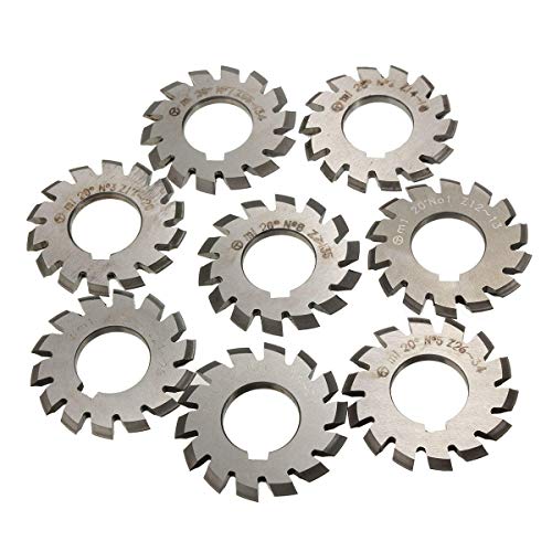 Zambullida hoja de sierra Módulo PA20 1 Bore 22mm # 1-8 8pcs HSS Involute engranaje cortador de fresado