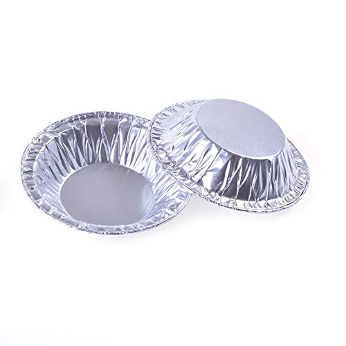 ZONJIE Molde desechable para tartas de huevo, bandeja de aluminio para horno, molde para hornear magdalenas, se puede congelar o calentar, para hornear mini pasteles personales, pasteles.