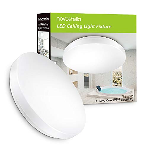 15W Plafón LED Techo, Novostella 1200lm Lamparas Techo LED, IP44 Impermeable Blanco Frío 6000K para Balcón Pasillo Dormitorio Cocina Balcón Pasillo