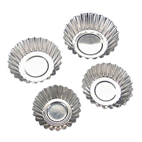 20 PC plata aluminio huevo Tarta fabricantes de molde repostería Cupcake Cake Molde de tarta latas para hornear herramienta, aluminio, 7 cm