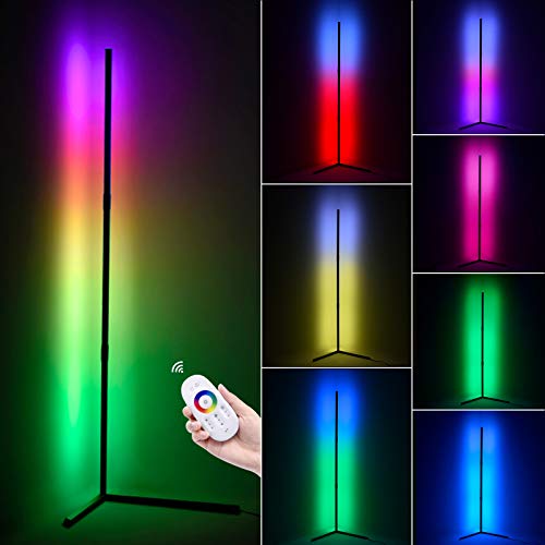 20W Moderna LED Lámpara de Pie RGB Regulable con Control Remoto Lámpara de Suelo Luz para Salón, Dormitorio y Oficina Decoración