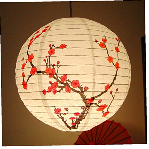 35 Cm Rojo Blooming Flor del Ciruelo Flores Colgantes De Papel Japonés Chino Lámparas Linterna De Fiesta De Navidad Decoración Decoración Festival De Primavera