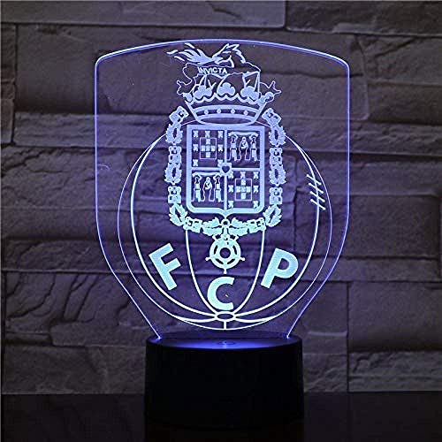 3D Phantom Light Led Futebol Clube Do Porto Illusion Fc Porto Soccer Dragoes Logo Fcp Lámpara De Noche Mesa De Cabecera Niños Niños Led Luz De Noche Para Niños