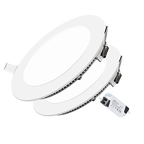 9W Luz de Techo Empotrada LED Redondo Panel de Luz Led Downlight Destacar Iluminación Cocina Baño Corredor 6500K Cool White Tamaño del Agujero 12.5CM