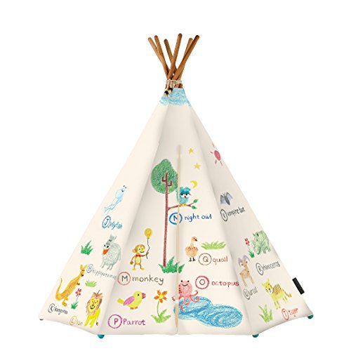 Around The Crib SK001 Tipi - Tienda de campaña con diseño de Animales del Serengety con lámpara LED Multicolor