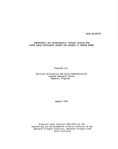 Atmospheric and oceanographic support studies for laser radar experiment aboard the Advance 2 during BOMEX (English Edition)