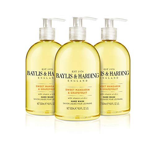 Baylis & Harding Sweet Mandarin y pomelo Lavado a mano, Pack of 3 x 500 ml - Total 1500 ml (el embalaje puede variar)