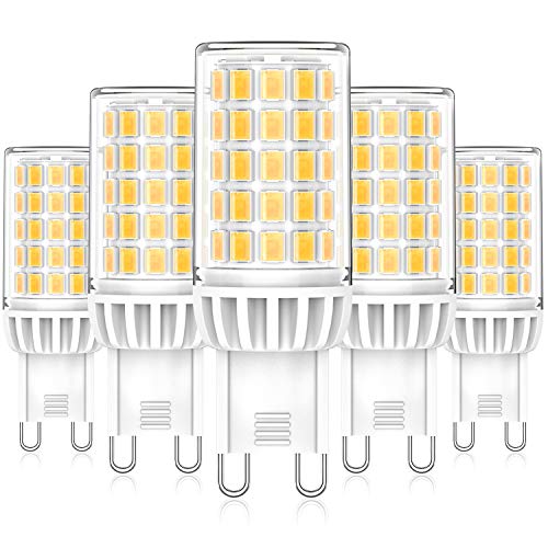 Bombillas LED G9 6W Blanco Natural 4000K, Repuesto Lámparas Halógenas 50W 60W, LED G9 ángulo Haz de 360° Sin Parpadeo, No Regulable CA 220-240V, Paquete de 5, Eco.Luma