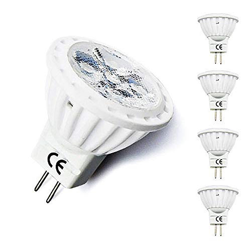 Bonlux 4W MR11 GU4 12V Bombilla led Spot Lámpara con 300 Lúmen, 30W Equivalente (4-Unidades, Luz Cálida 3000K)