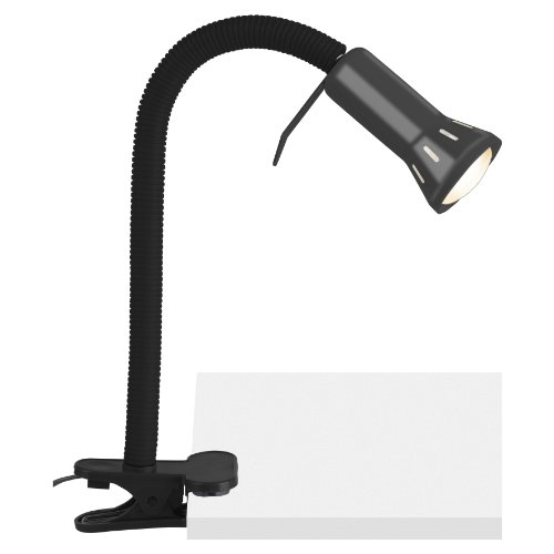 Brilliant 24705T06 - Flexo con pinza (bombilla E14, máx. 40 W, apta para lámparas reflectoras R50), color negro