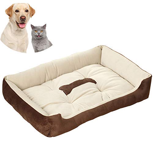 Cama para Perros Galaxer, Perro Gato 64*50 cm Mascota Colchón Lavable Almohada Cojín Suave y Cálida Cama de Algodón PP con Parte Inferior Antideslizante Extremadamente Suave y Cómoda