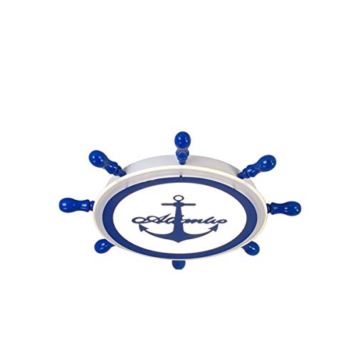 CHENTAOCS Lámpara de Techo de la Sala Infantil, LED Creativo del Barco Pirata del timón Forma de la lámpara, lámpara de Dormitorio for Chicos de Dibujos Animados (Color : Blue, Size : B)