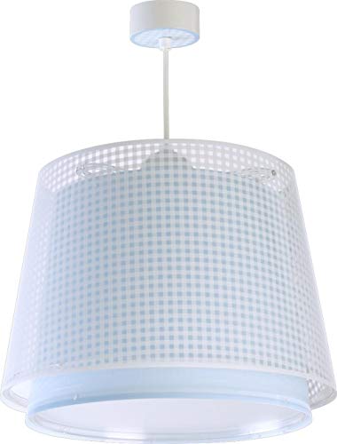 Dalber Lámpara Infantil de techo Vichy Azul, 60 W