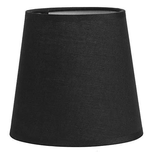 E14 Pantalla Tela Color puro Pantalla para lámpara de pared Mini lámpara Mesa Cubierta Pantalla Sombra(Negro)