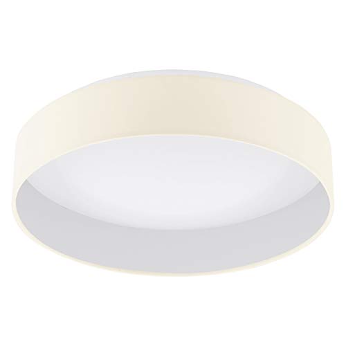 EGLO Lámpara de techo Integriert, crema y blanco, 40.5 x 40.5 x 10 cm