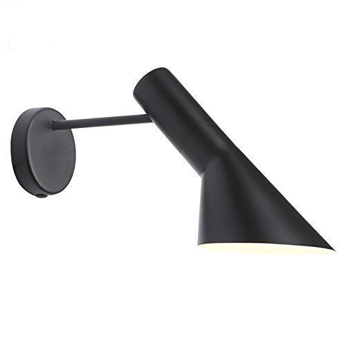 Envío gratis Replica Modern Vintage Arne Jacobsen madera LIKE Apliques de pared Lámpara creativa AJ de hierro Lámpara de pared Modern Aplique, Negro