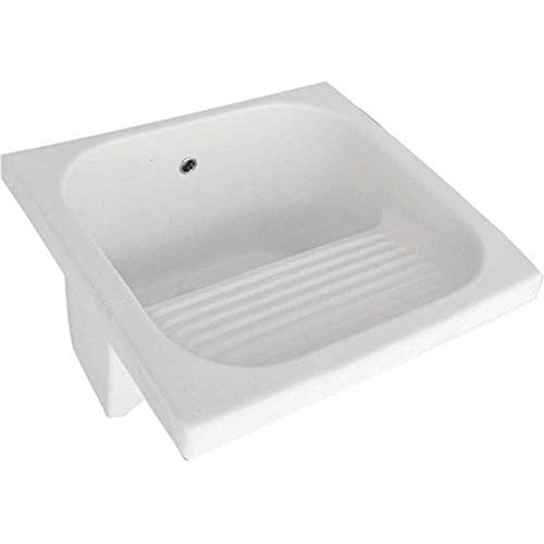 GALAS - Lavabo de cerámica con escurridor, Modelo Osiride, 60 x 60 cm