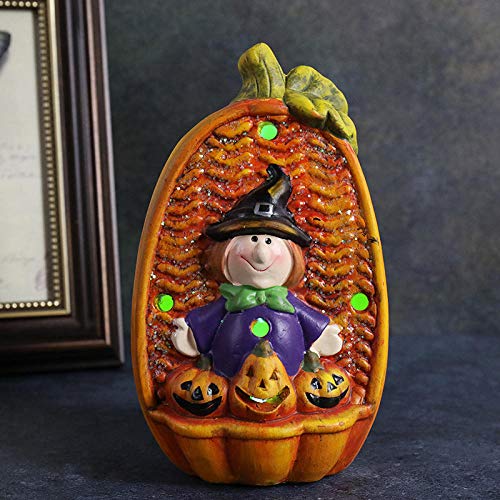 GHFT Cráneohalloween Nueva Linterna De Calabaza Led Linterna De Calabaza Brillante Lámpara De Bruja Barra Ktv Decoración Accesorios Adornos De Escritorio