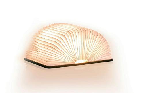 Gingko Booklight Lámpara Led Libro Mini Nogal, Bianco, talla única