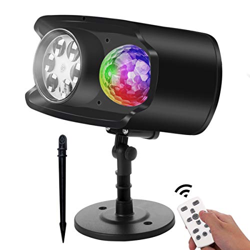 Halloween Proyector Luces Navidad LED Bawoo No Papel Proyector Exterior Impermeable IP65 13 Ondas 12 Patrón Luz Control Remoto Lámpara Navidad Luces Proyección Decoración Fiesta Navidad Jardín [Nuevo]