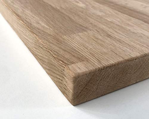 IVERICO® - Tablero de Madera Maciza, Roble Americano, Natural, sin Barniz, para Construcción de Mesas, Encimeras, Baldas. Corte a Medida: (Roble 19mm, 110 x 60 cm)