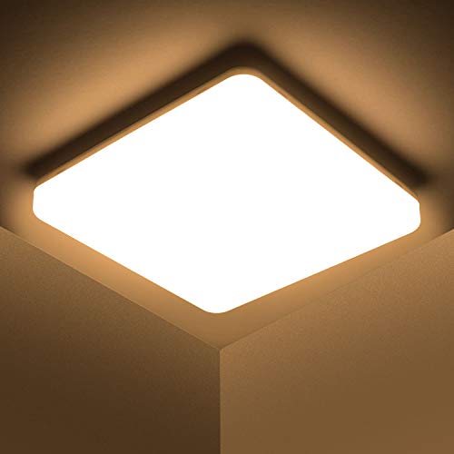 Kambo LED Lámpara de Techo 48W Moderna Cuadrada Plafon Techo Led Blanca Moderno Blanco Cálido 3000K Impermeable IP44 4320LM Para Baño Cocina Sala de Estar Dormitorio Pasillo Habitacion Comedor Balcón