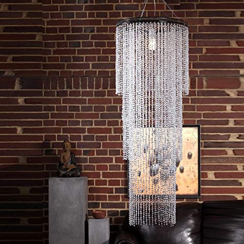 Lámpara cascada altura 150 cm strass lounge años 70 lámpara gota techo