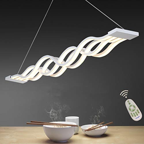 Lámpara Colgante LED Comedor Luz Pendiente Oficina Iluminación De Suspensión Moderno Diseño Regulable con mando distancia Lámpara De Techo Salon Cocina Estudio Araña Altura Ajustable, Largo 100cm