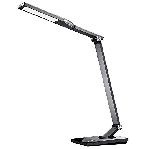 Lámpara de mesa (LED metálico TaoTronics (5 temperaturas de color x 6 niveles de luminosidad, función memoria/favoris, temporizador 60-minutes, Mode luz nocturna)