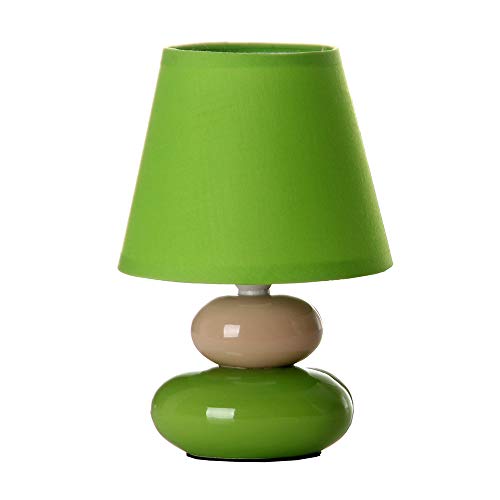 Lámpara de mesita de noche de cerámica verde de 15x22 cm.