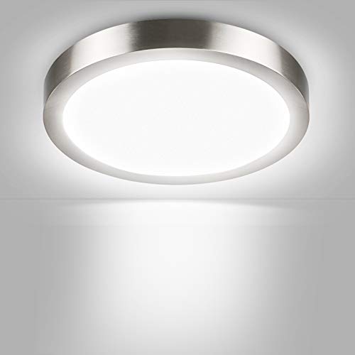 Lámpara LED de techo redonda – Unicozin 24 W LED Panel lámpara de techo, sustituye a bombilla de 150 W, luz blanca fría (6000 K), 2000 lm, diámetro de 29,5 cm, no regulable, marco de metal