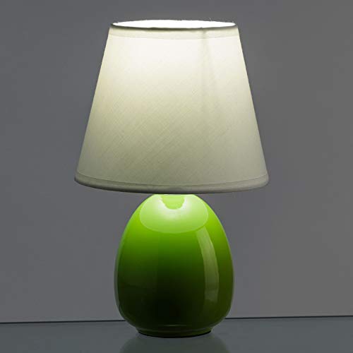 Lámpara para mesita de noche moderna verde de cerámica para dormitorio